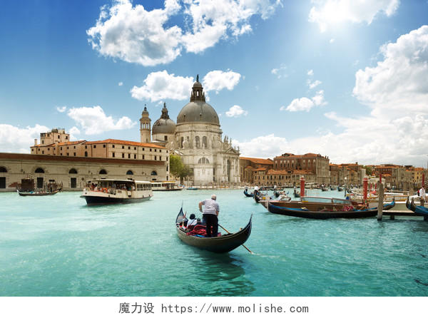 意大利威尼斯圣玛利亚大运河和大教堂意大利旅游